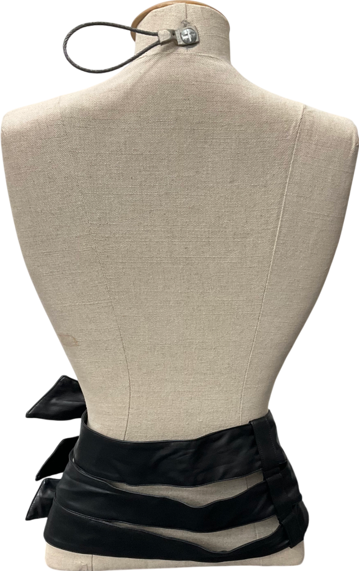 Finesse Kristin Black Vegan Leather Skirt UK XS