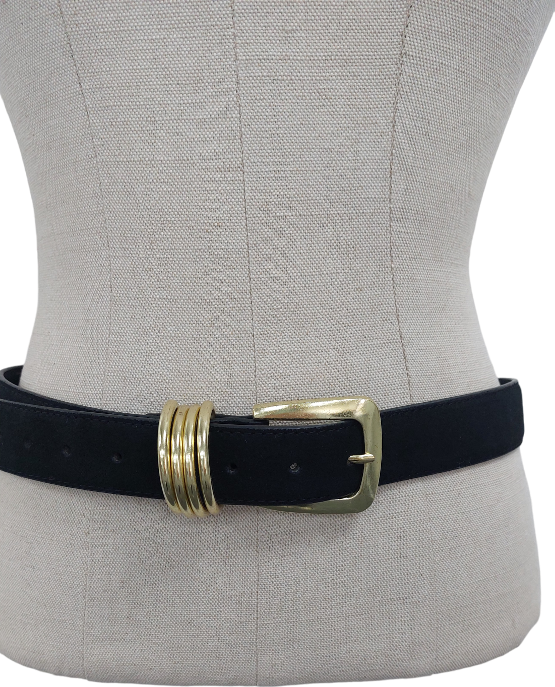 River Island Black Leather Buckle Belt UK S