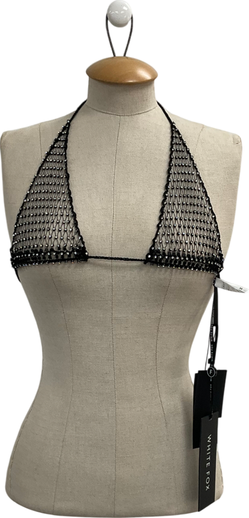 White Fox Black 2 Lit 2 Late Bralette UK M/L
