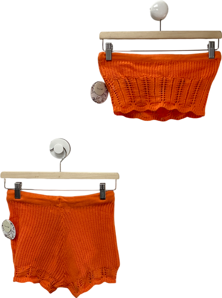 Jodie & Joy Orange Crochet Knitted Set UK S