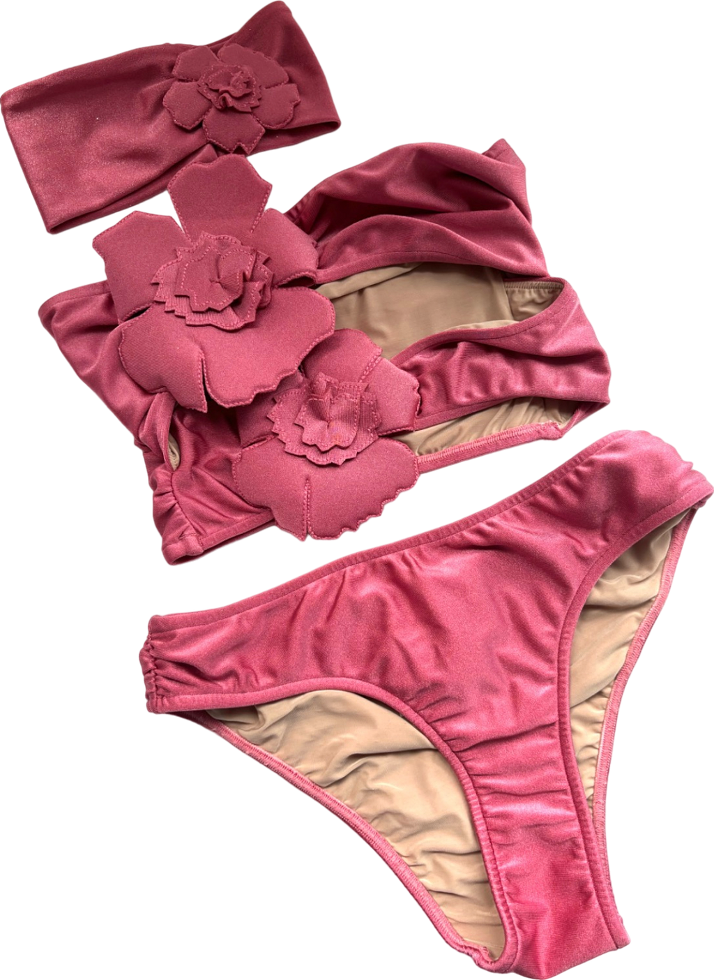 ADRIANA DEGREAS Solid Flower Power Cut-Out Choker Bikini Set UK S