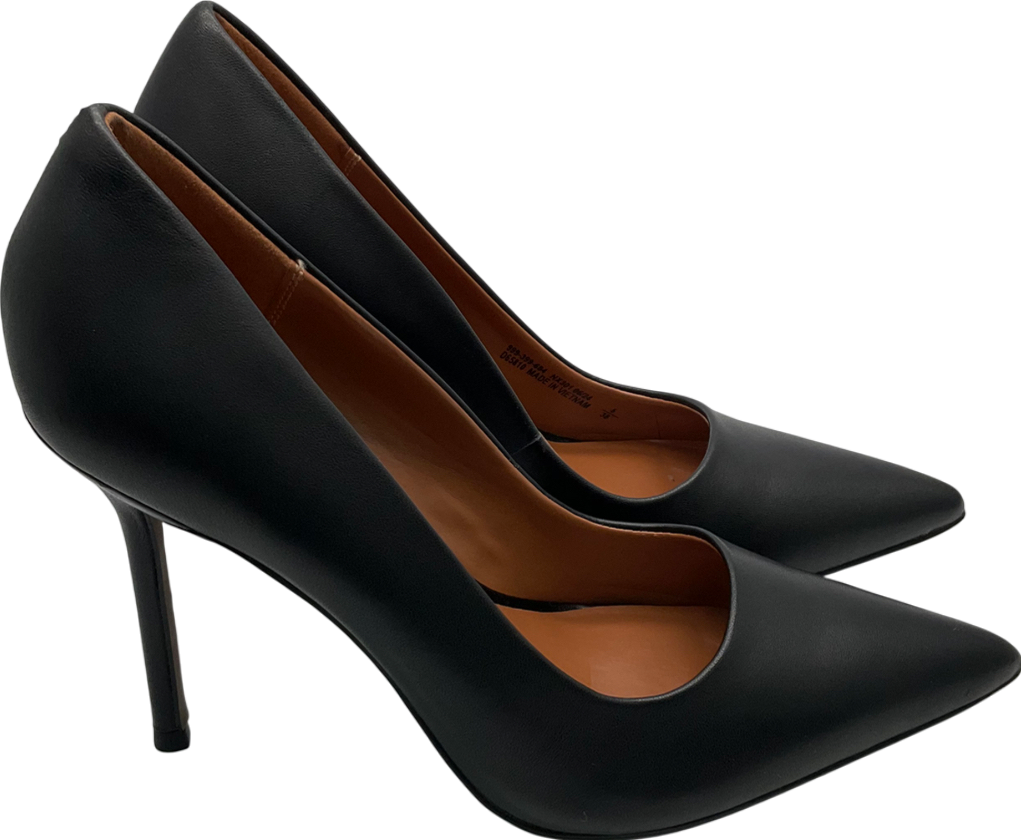Next Black Leather Pointed Toe Stilettos UK 5 EU 38 👠