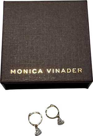 Monica Vinader 18ct Yellow Gold-plated Silver Mini Heart Diamond Huggie Hoop Earrings