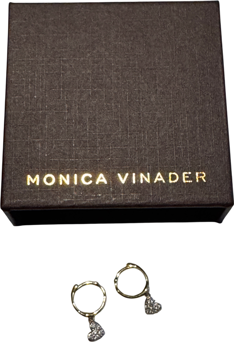 Monica Vinader 18ct Yellow Gold-plated Silver Mini Heart Diamond Huggie Hoop Earrings