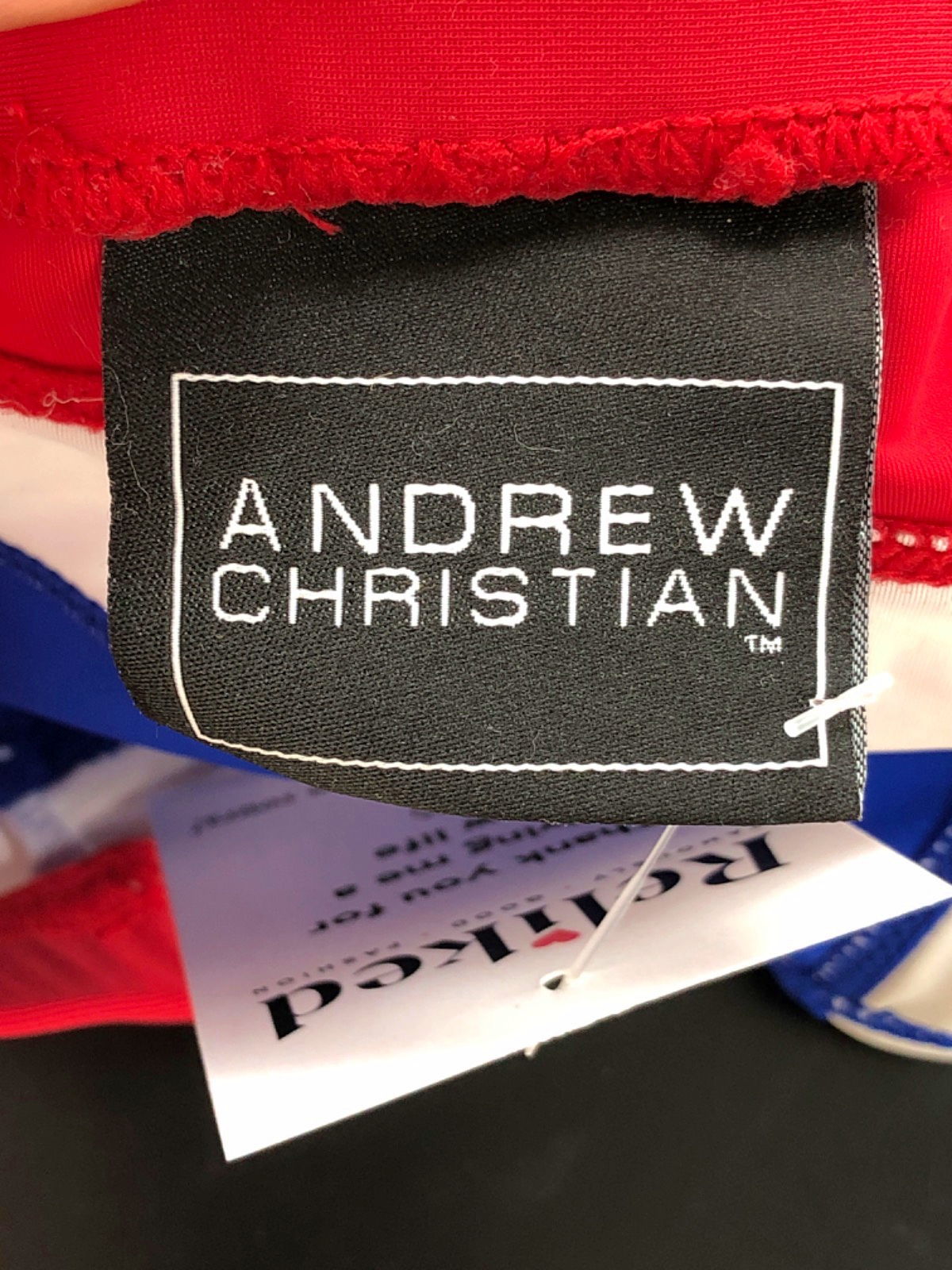 Andrew Christian Red/White/Blue Bikini Briefs UK S