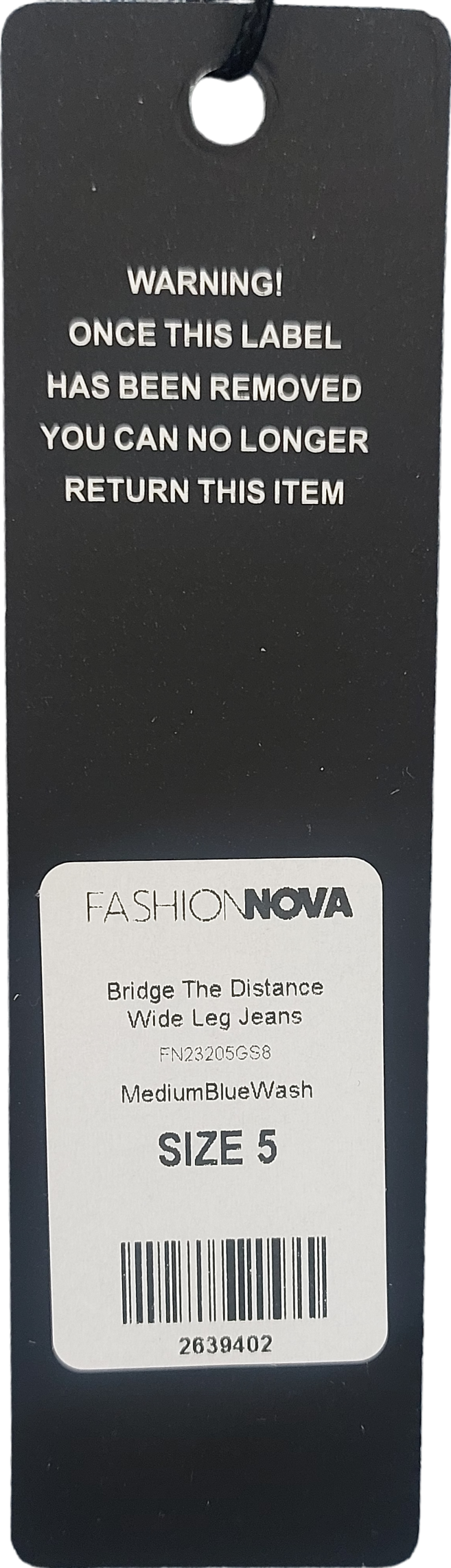 Fashion Nova Blue Bridge The Distance Wide Leg Jeans UK S