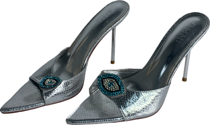 SIMMI Grey Silver Diamante Heels UK 5 EU 38 👠