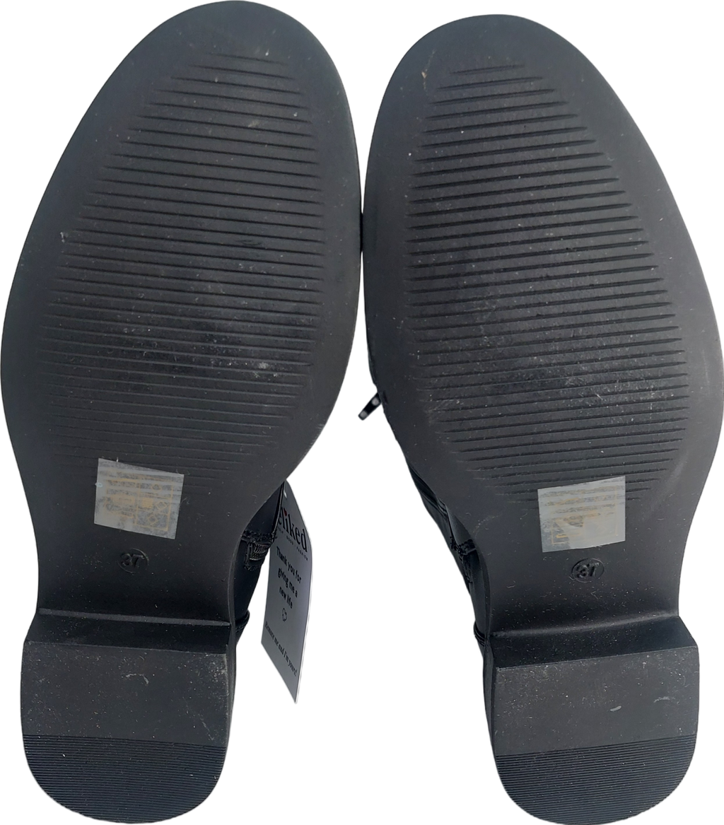 Nasty Gal Black Knee High Boots With Buckle Detail UK 4 EU 37 👠