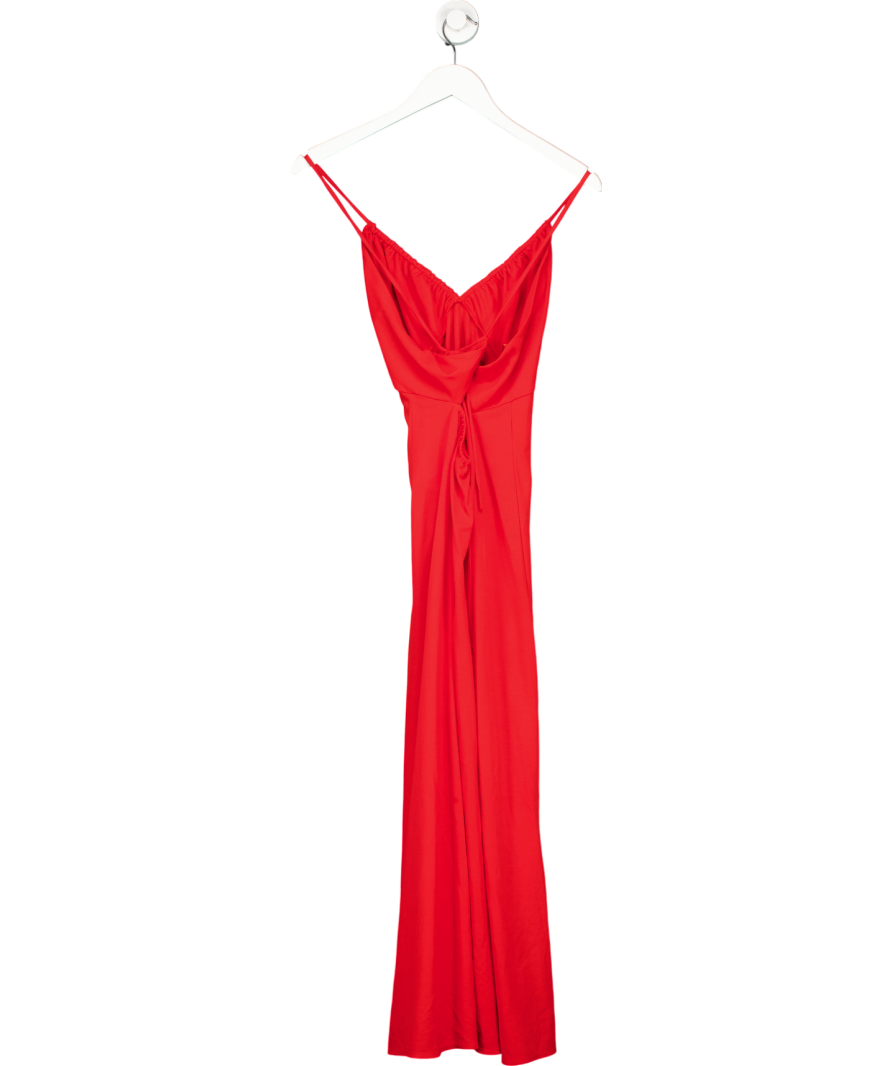 MANGO Red Ruched Midi Dress UK 10