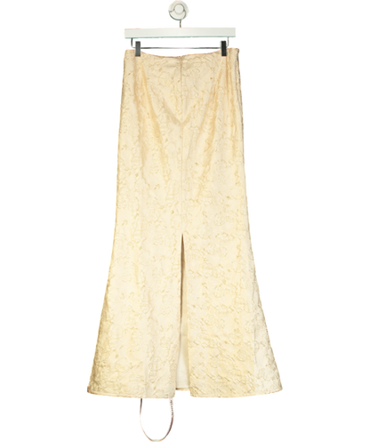 House of CB Ivory Metallic Jacquard Maxi Skirt UK 10