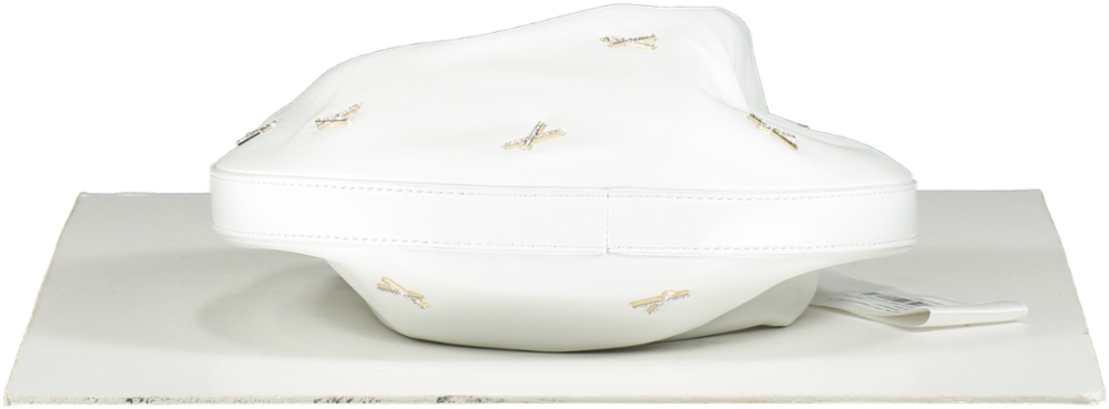 GENNY White Fortune Bag With X Applications And Rhinestones