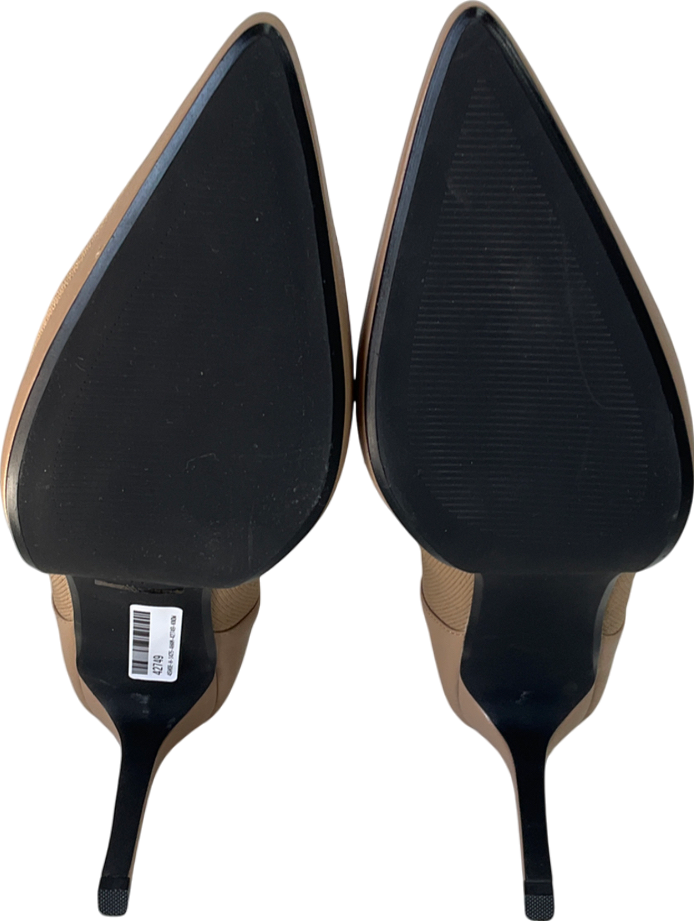 cosy island Beige Minimalist Pointed Toe Sock Ankle Boots UK 11 EU 45 👞