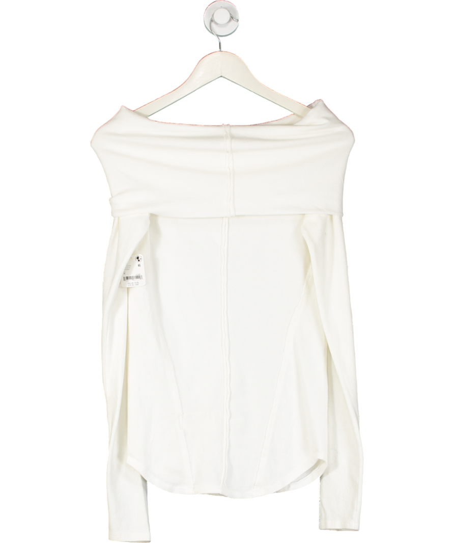 Free People White Bardot Jumper UK M