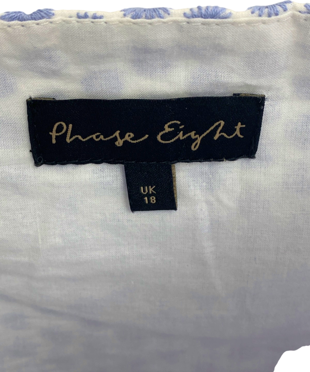 Phase Eight Blue Floral Print Top UK 18