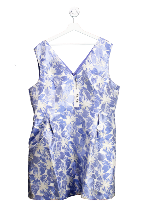 Chi Chi London Blue Curve Floral Print Mini Dress UK 22