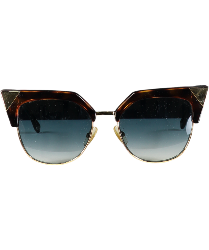 Fendi Brown Iridia Sunglasses - Ff 0149/s Cat Eye Havana Gold Tortoise Gradient Lens In Case One Size