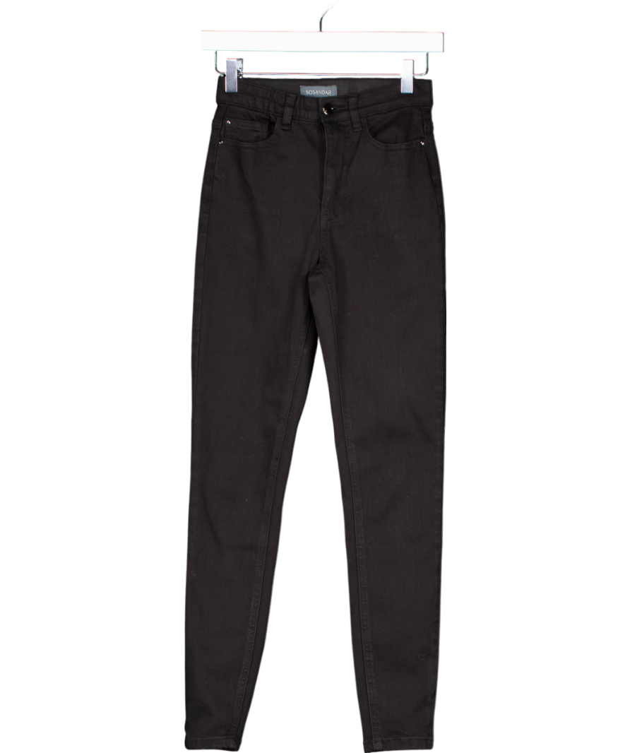 SOSANDAR Black High Waist Skinny Jeans UK 6