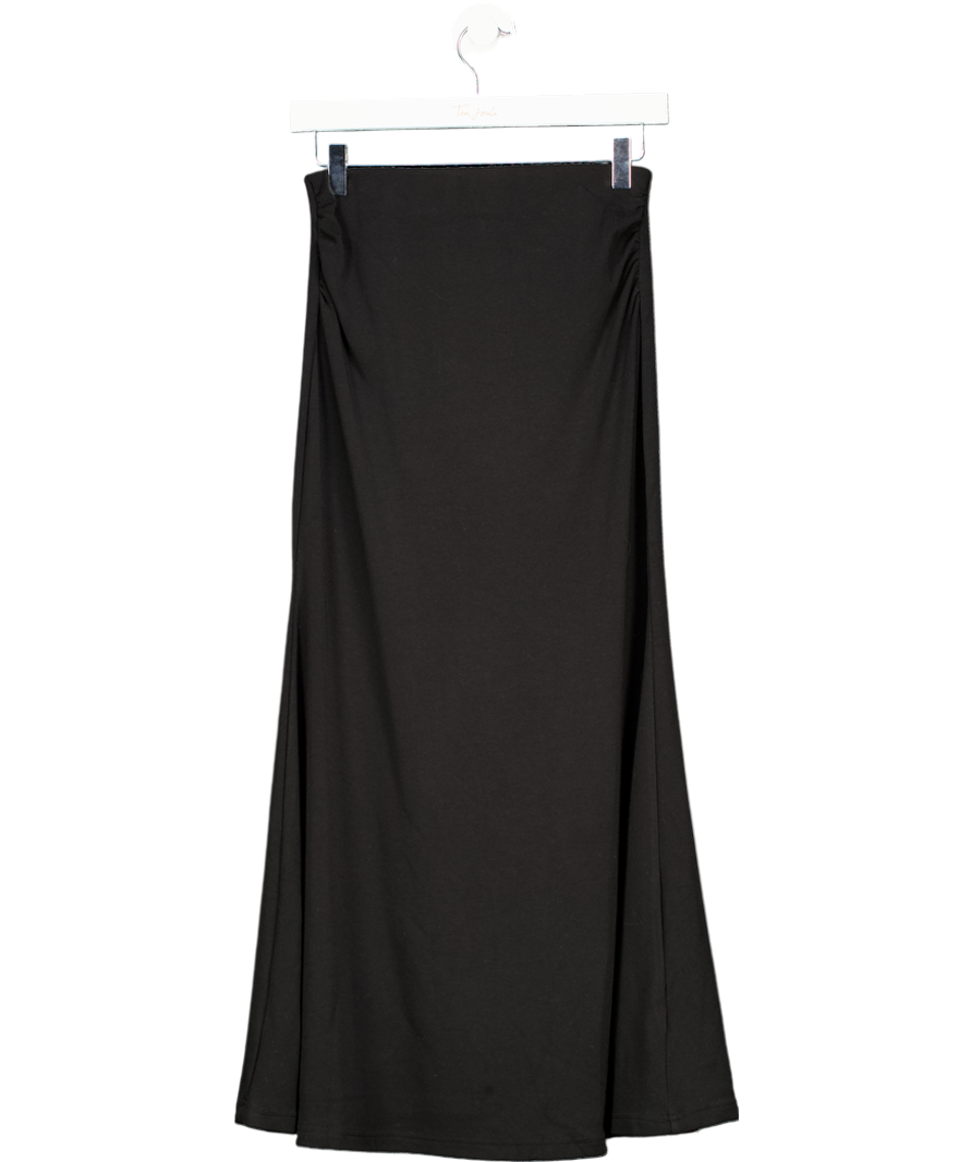 OGL Black Sustainable Brand Maxwarm Ruched Side Flared Maxi Skirt UK XS