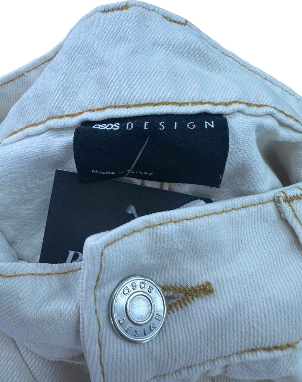 ASOS Cream Wide Leg Jeans UK 12