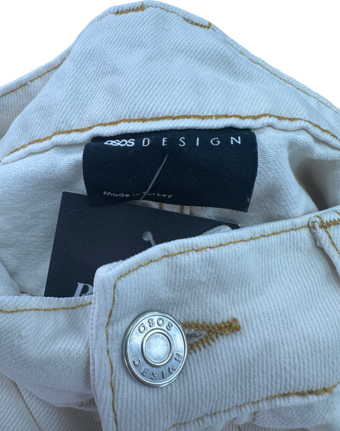 ASOS Cream Wide Leg Jeans UK 12