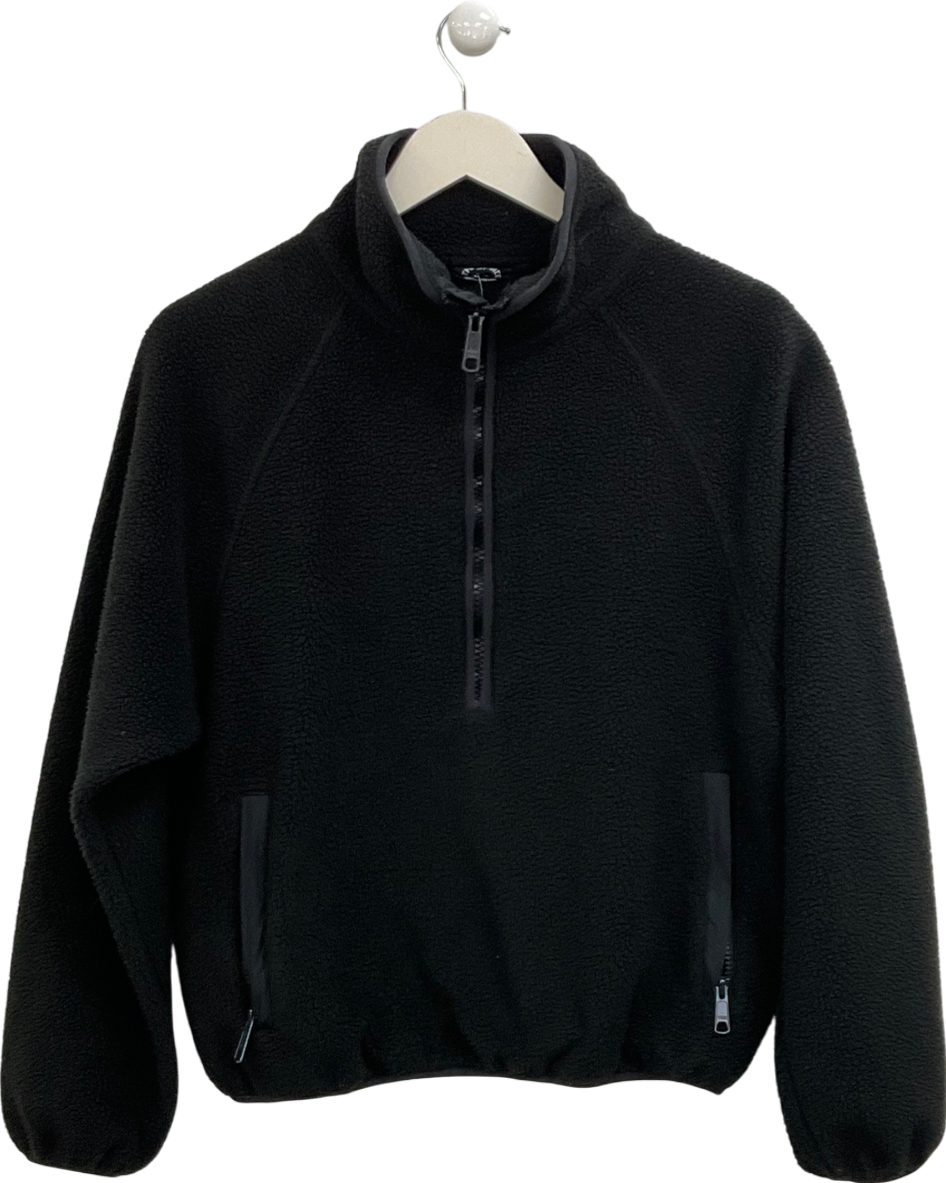 The Upside Black 1/4 Zip Fleece Top UK XS