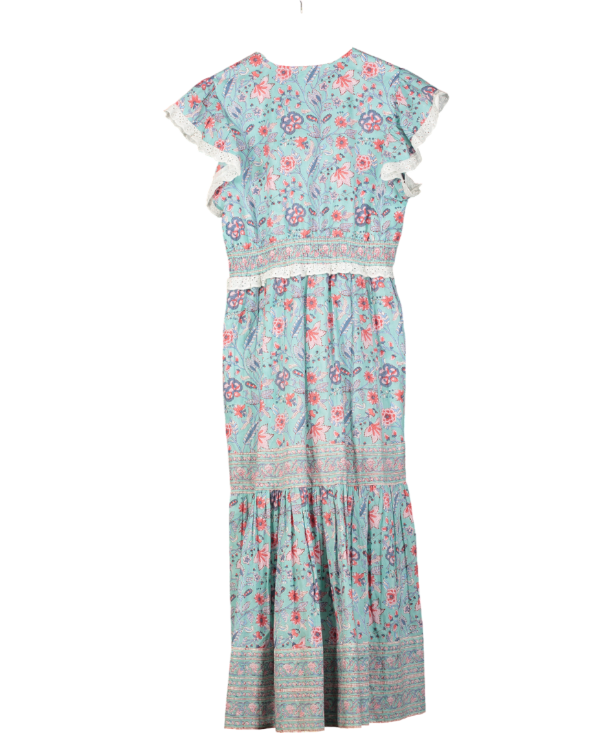 Aspiga Blue Pippa Block Print Dress UK L