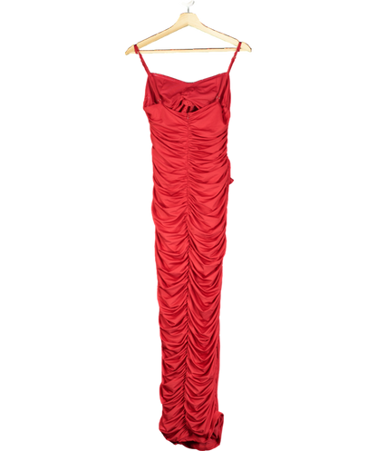 Karen Millen Red Petite Jersey Crepe Embellished Rosette Midi Dress UK 12