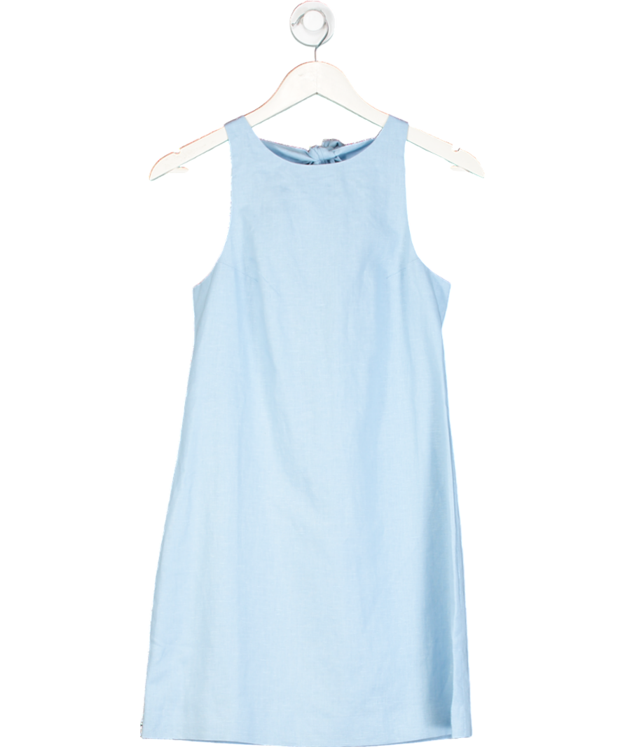 Sinead Keary Blue "The Victoria" - Linen Bow Dress UK 6