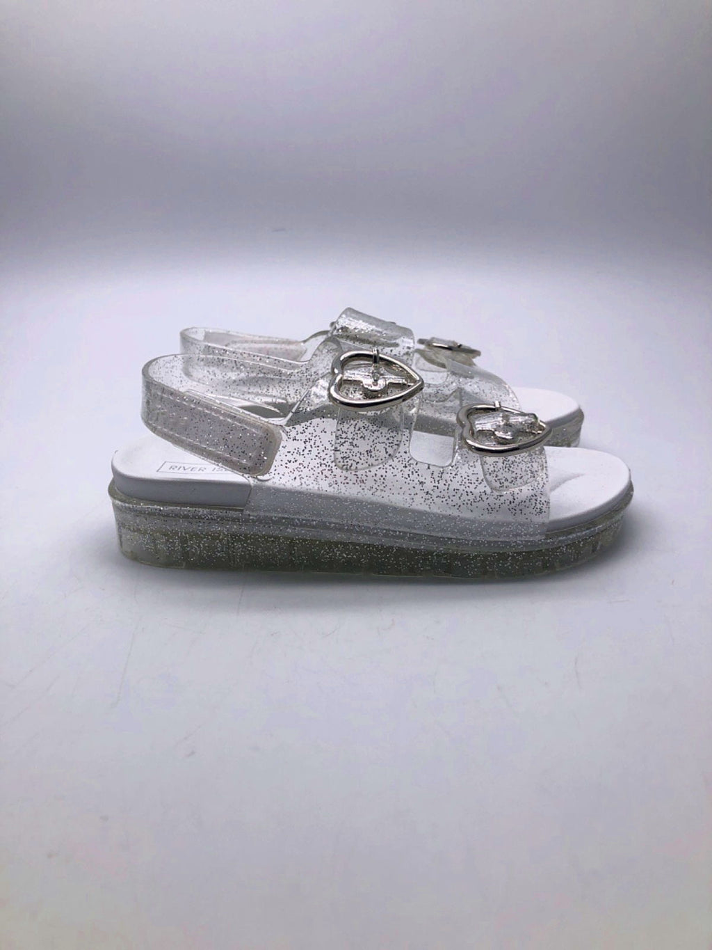 River Island Silver Glitter Strap Sandals Infant Size 9