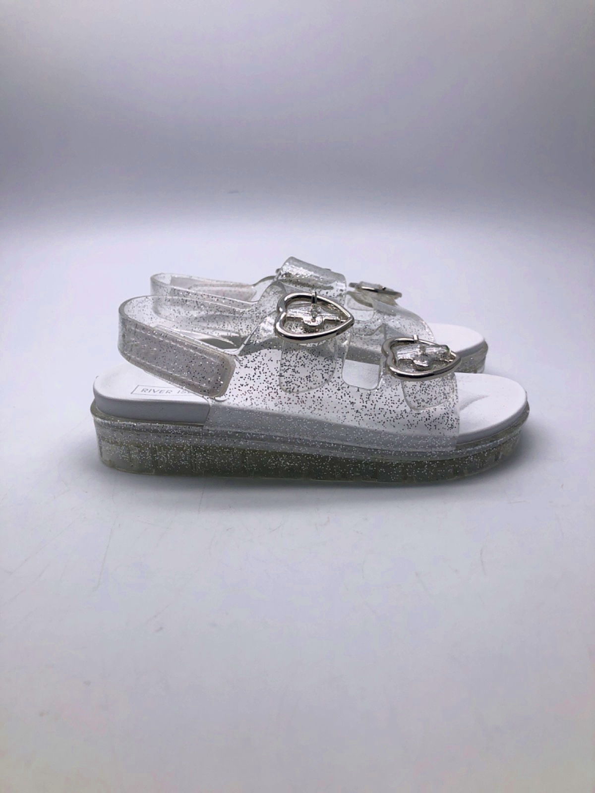 River Island Silver Glitter Strap Sandals Infant Size 9