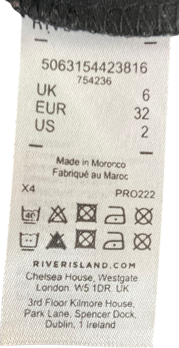 River Island Black Satin Maxi Dress UK 6