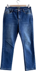 WYSE LONDON Blue Cropped Hgh Rise Slim Leg Jeans Sz1 UK 8
