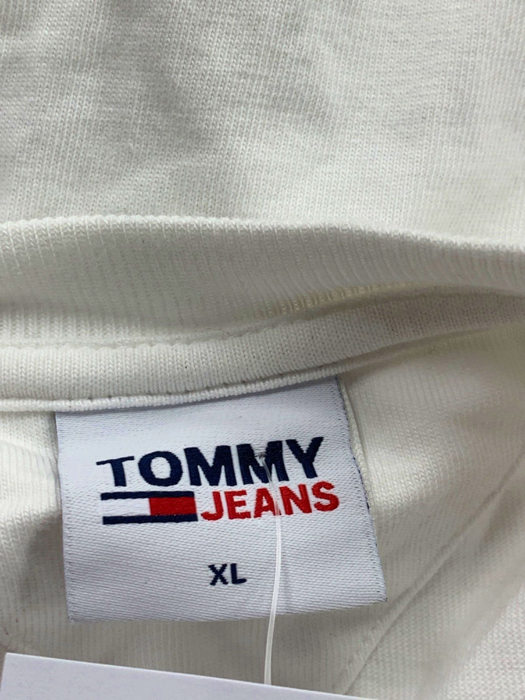 Tommy Jeans White Cropped Long Sleeve Top UK XL