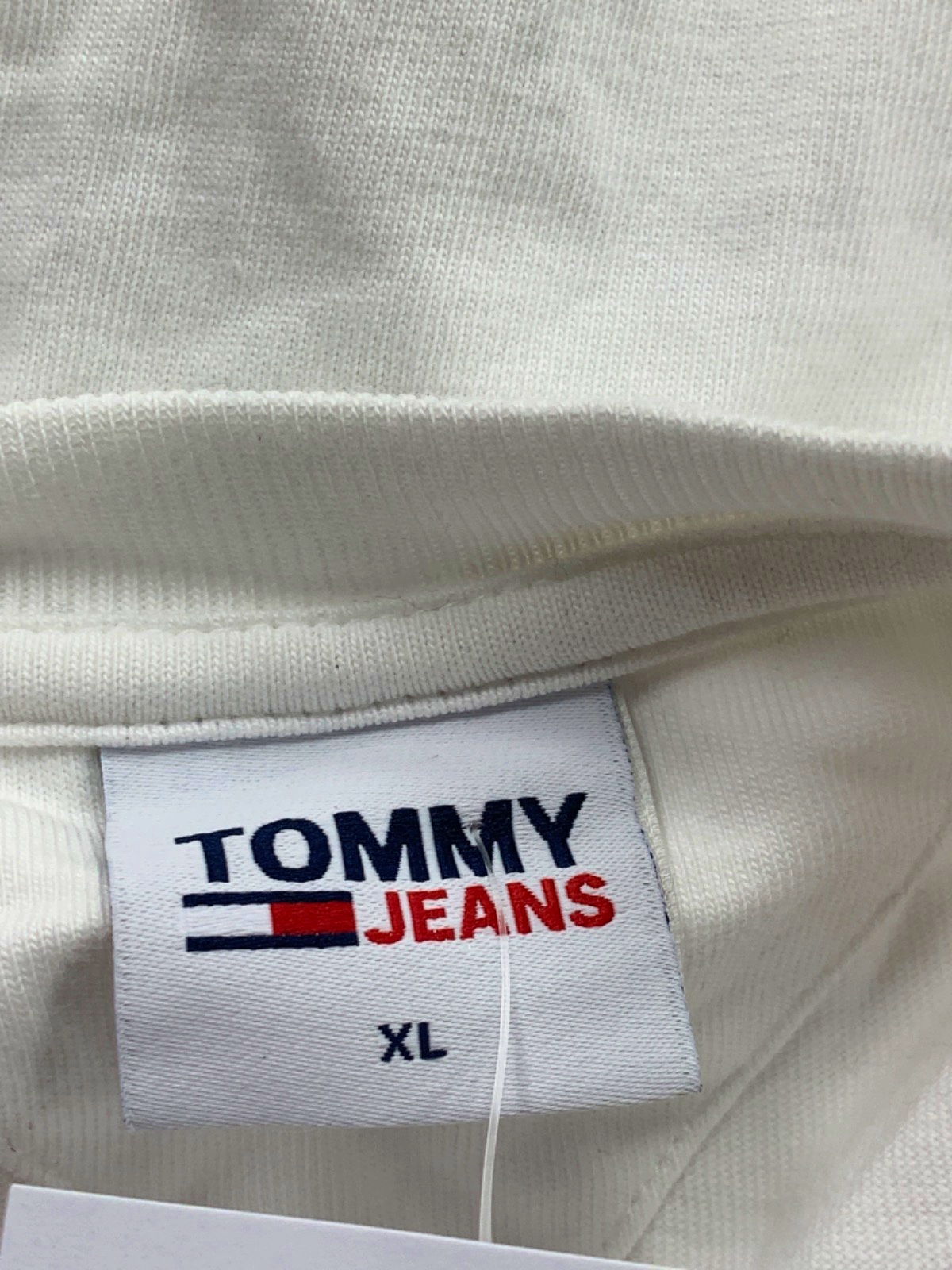 Tommy Jeans White Cropped Long Sleeve Top UK XL