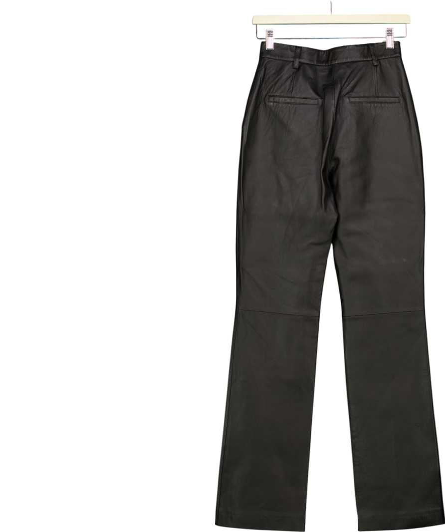 Camilla And Marc Black Capote Leather Trousers UK 6
