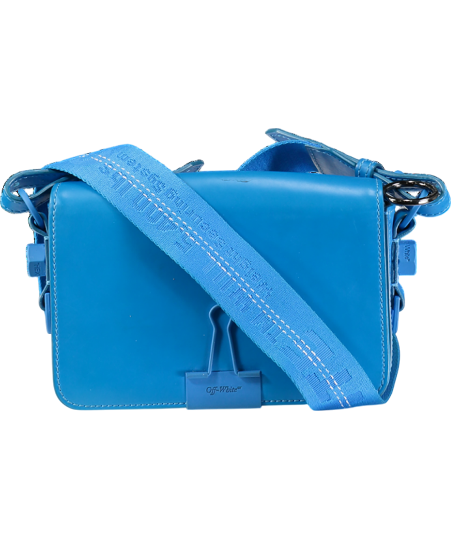 Off-White Blue Binder Clip Bag