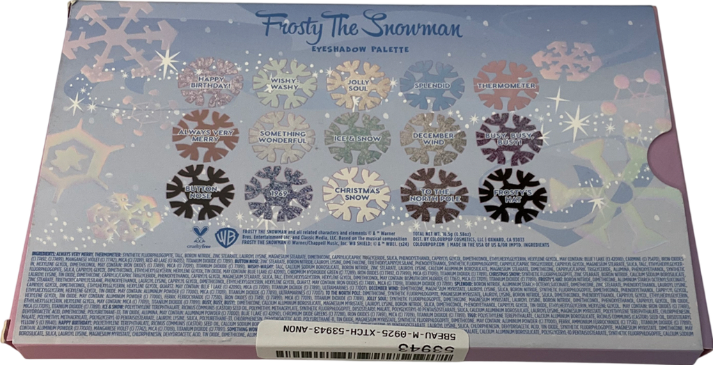 colourpop Frosty The Snowman X Opposing Colourpop 16.5