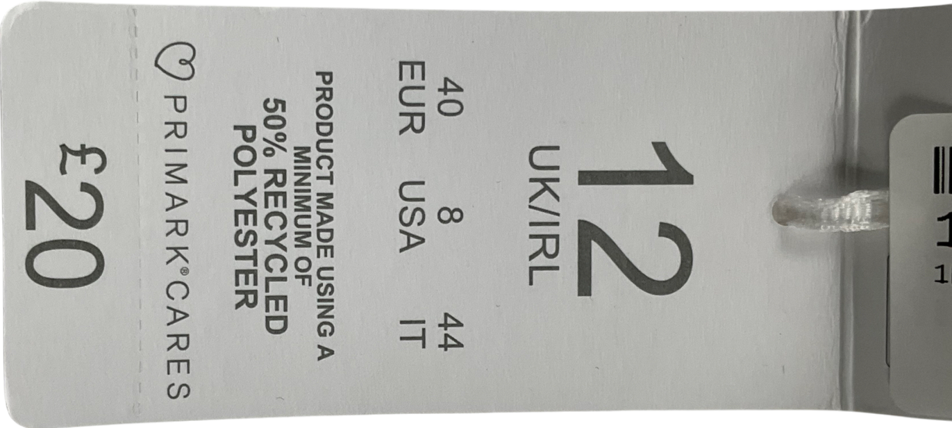 Primark White Strapless Satin Dress UK 12