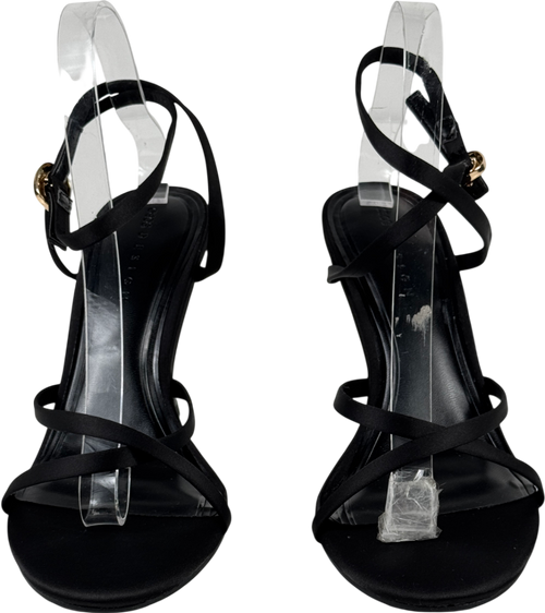 ASOS Black Satin Strappy Heeled Sandals UK 6 EU 39