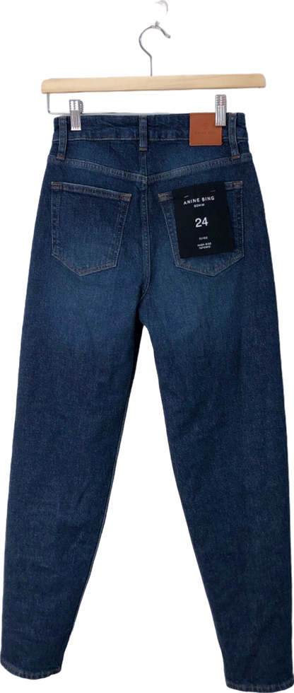 Anine Bing Dark Blue High-Waisted Jeans  Size UK 6