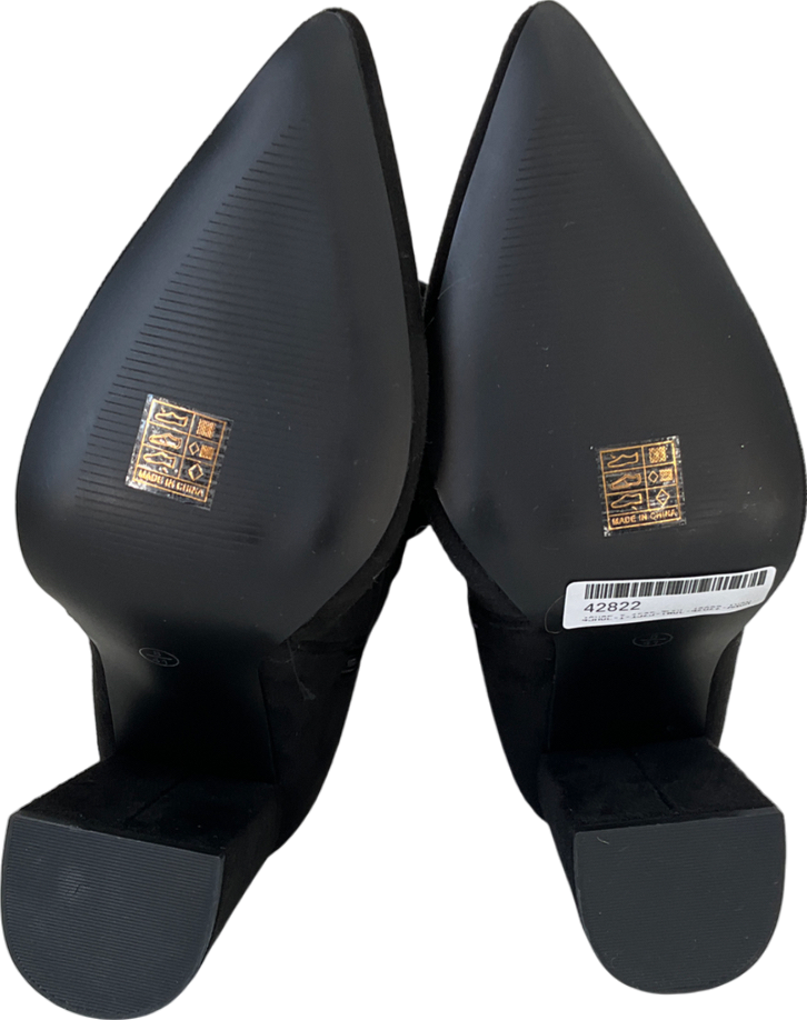 PrettyLittleThing Black Wide Fit Point Toe Over The Knee Boots UK 8 EU 41 👠