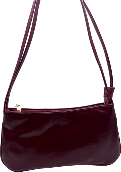 ASOS Red Shoulder Bag In Burgundy One Size