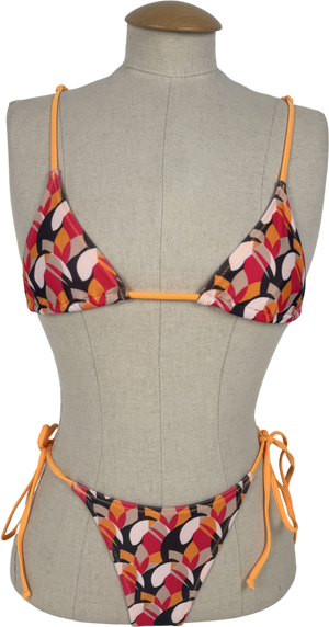 Odd Clasic Orange Abstract Bikini Set UK S