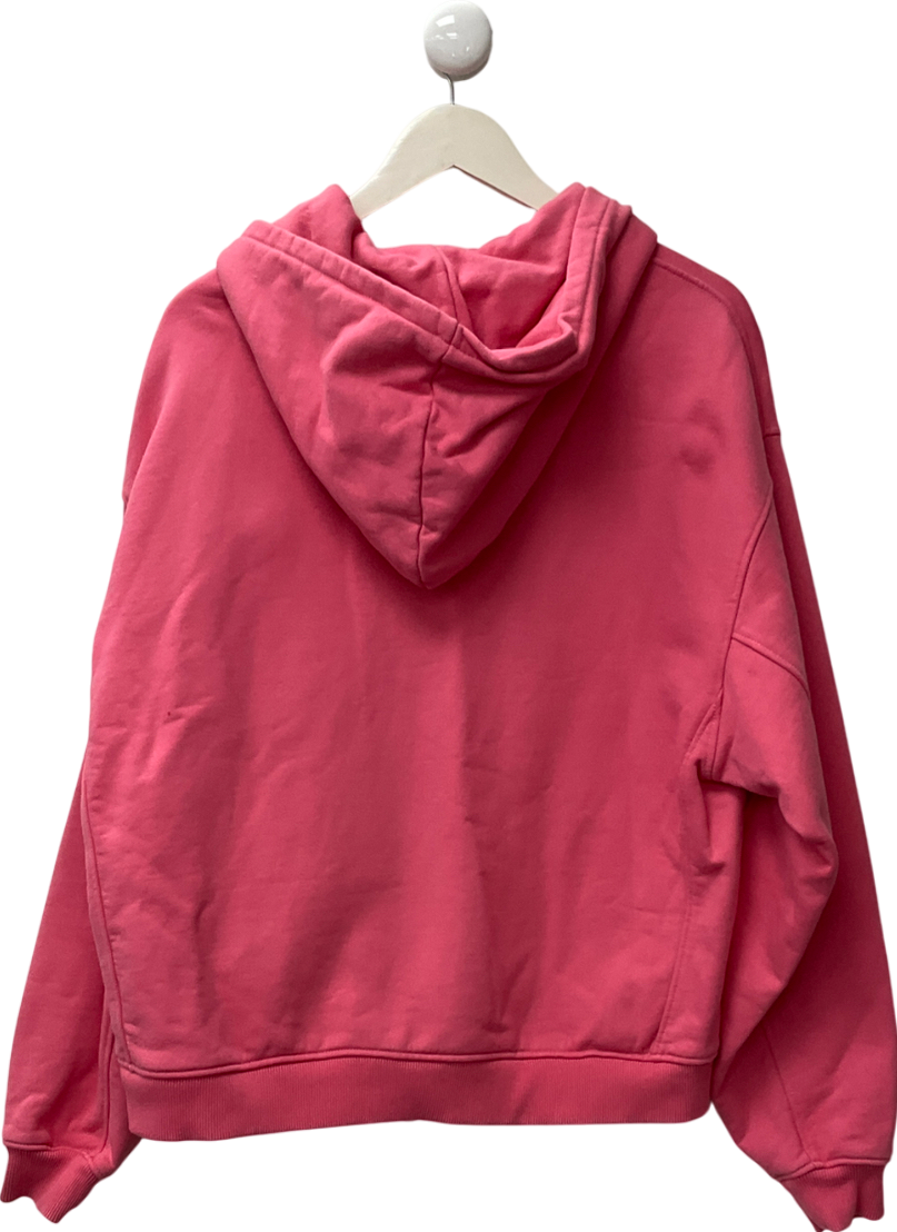 milana studios Pink Red Heart Heavy Weight Zip Up Hoodie UK M