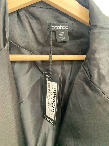 Boohoo Black Belted Blazer UK 10