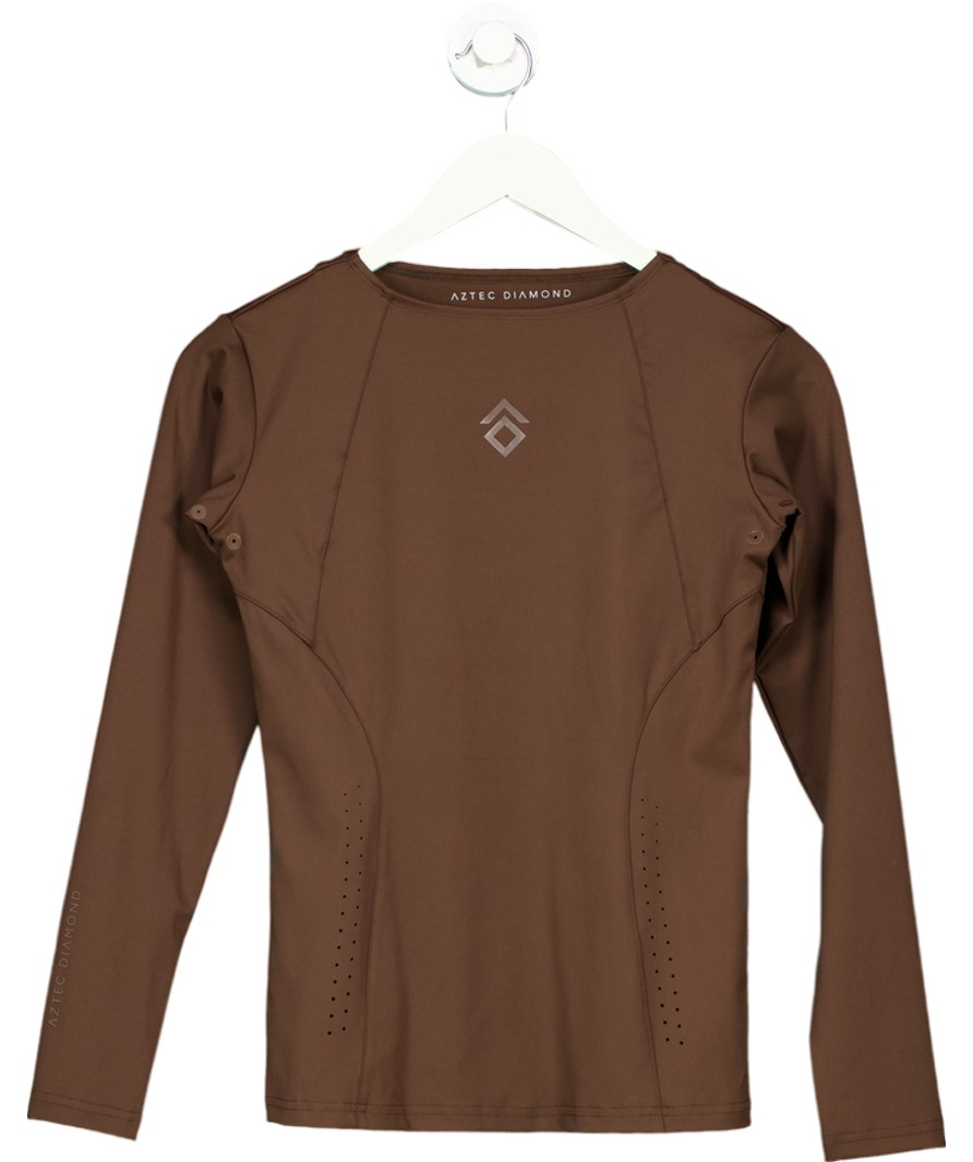 Aztec Diamond Brown Chocolate Long Tech Tee UK S