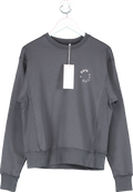 7 Days Active Luxury Grey Organic Cotton Soft  Crewneck Sweatshirt UK S