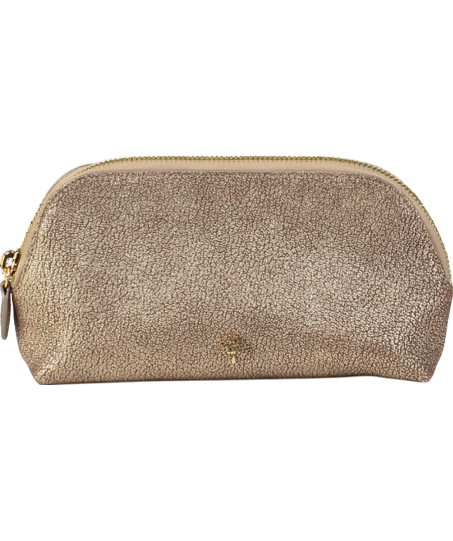 Mulberry Metallic Bronze Leather Cosmetic Bag