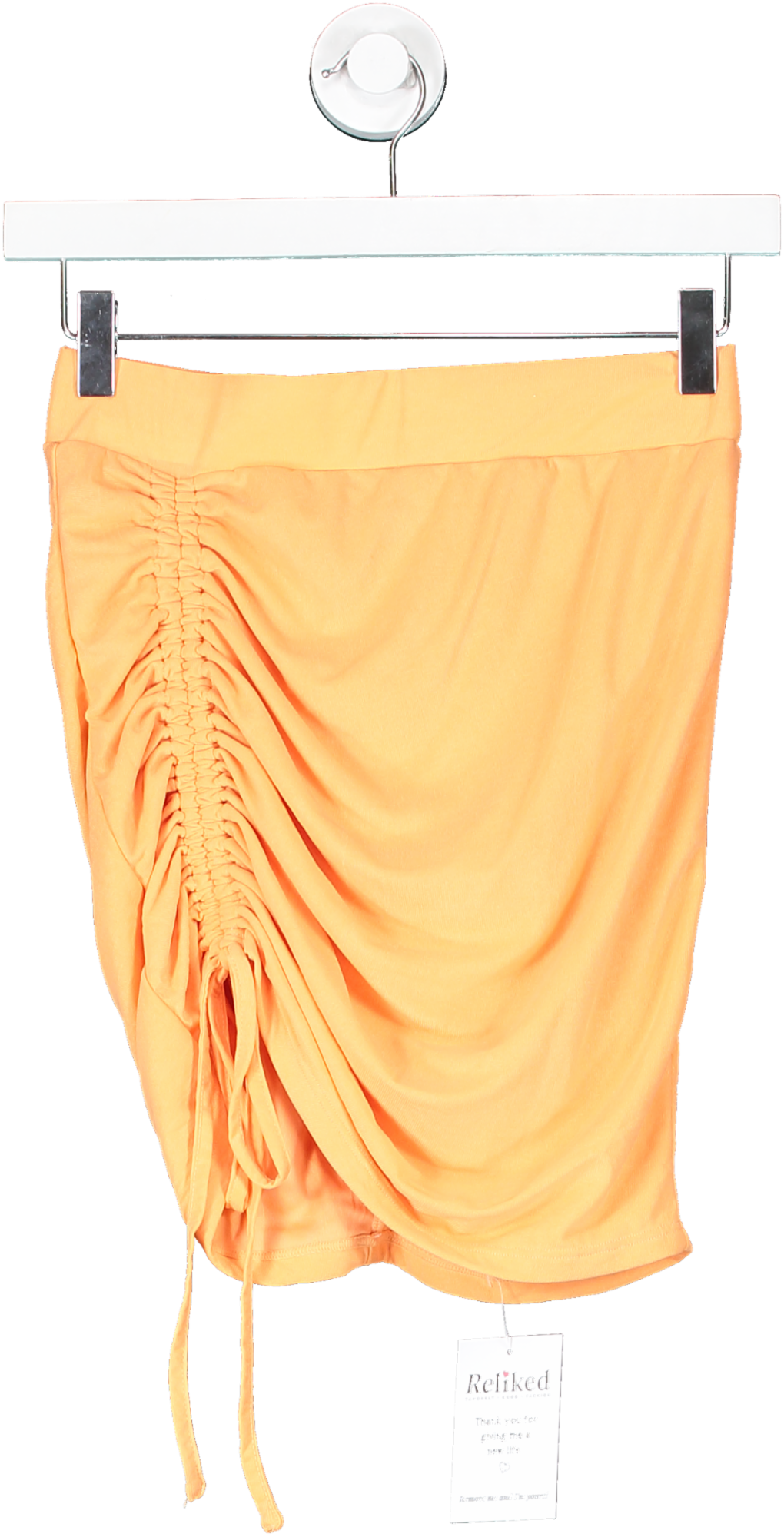 Fashion Nova Orange Ruched One Side Strapless Top UK S