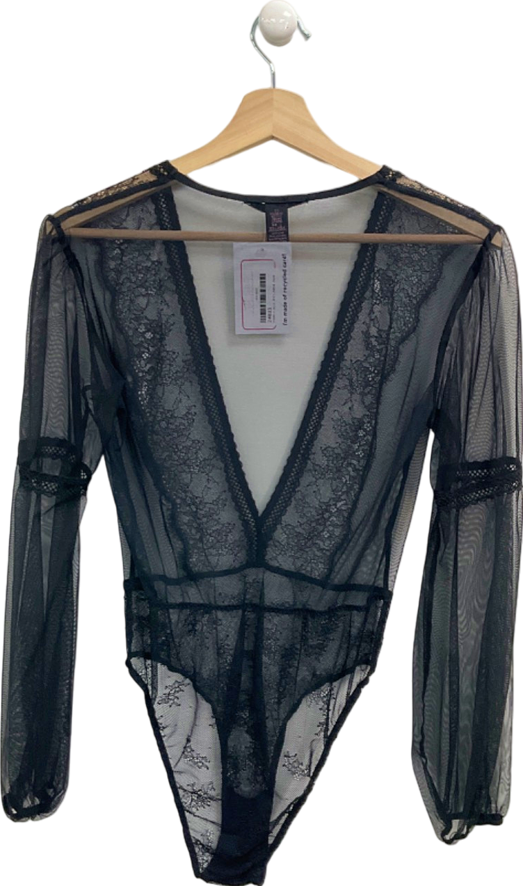 Victoria's Secret Black Lace Bodysuit UK M